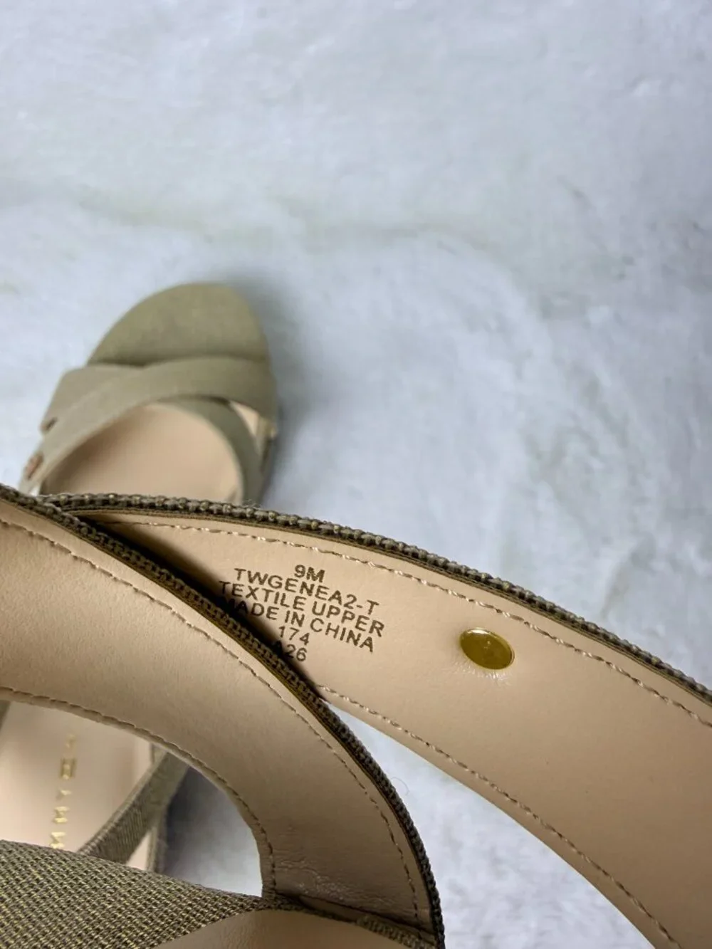 Tommy Hilfiger Genea Gold Shimmer Espadrille Wedges